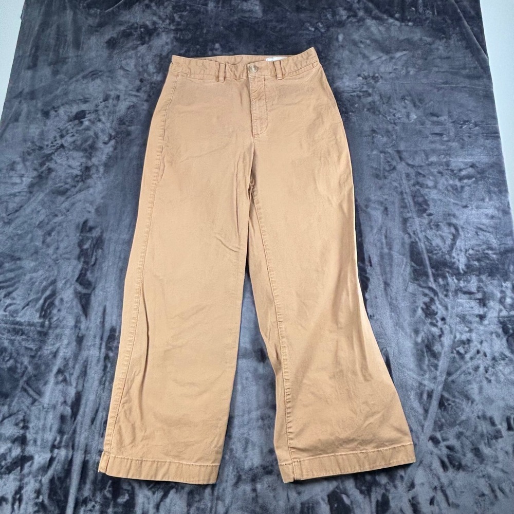 Gap Stride Ankle Pants Womens 10 Tan High Rise Wide Leg Khaki Chino